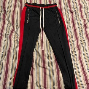 Black and Red Track Pants